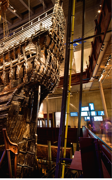 Famous ancient reconstructed vasa vessel in Stockholm, Sweden