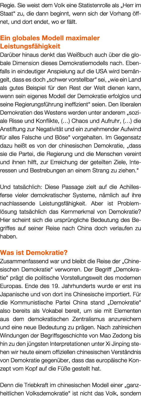 Regie. Sie weist dem Volk eine Statistenrolle als „Herr im Staat“ zu, die dann beginnt, wenn sich der Vorhang ffnet,...