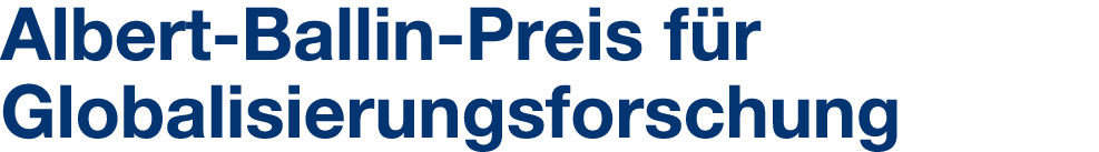 Albert Ballin Preis f r Globalisierungsforschung