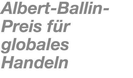 Albert Ballin Preis f r globales Handeln 