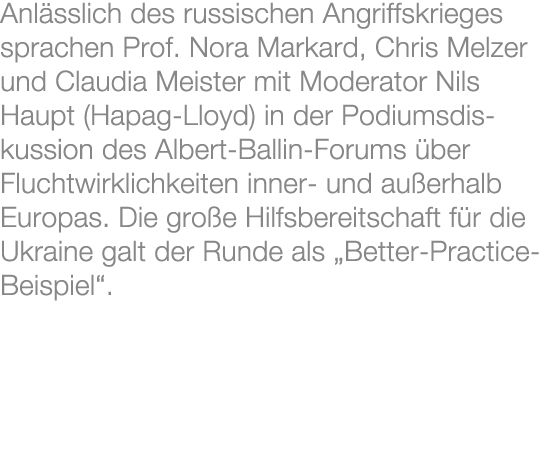 Anl sslich des russischen Angriffskrieges sprachen Prof. Nora Markard, Chris Melzer und Claudia Meister mit Moderator...