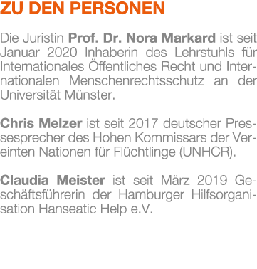 Zu DEN PersonEN Die Juristin Prof. Dr. Nora Markard ist seit Januar 2020 Inhaberin des Lehrstuhls f r Internationales...
