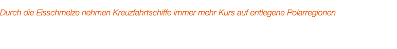 Durch die Eisschmelze nehmen Kreuzfahrtschiffe immer mehr Kurs auf entlegene Polarregionen 