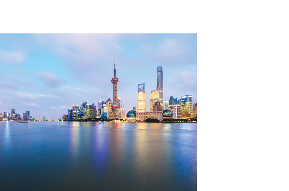 Beautiful Shanghai skyline at night,modern urban background
