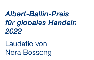 Albert Ballin Preis f r globales Handeln 2022 Laudatio von Nora Bossong