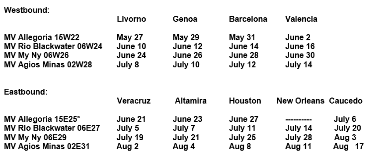 mgx SCHEDULE
