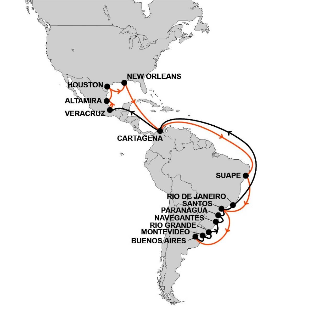 Our US Gulf - South America East Coast (GS1) service is adding a new vessel and port to its offer