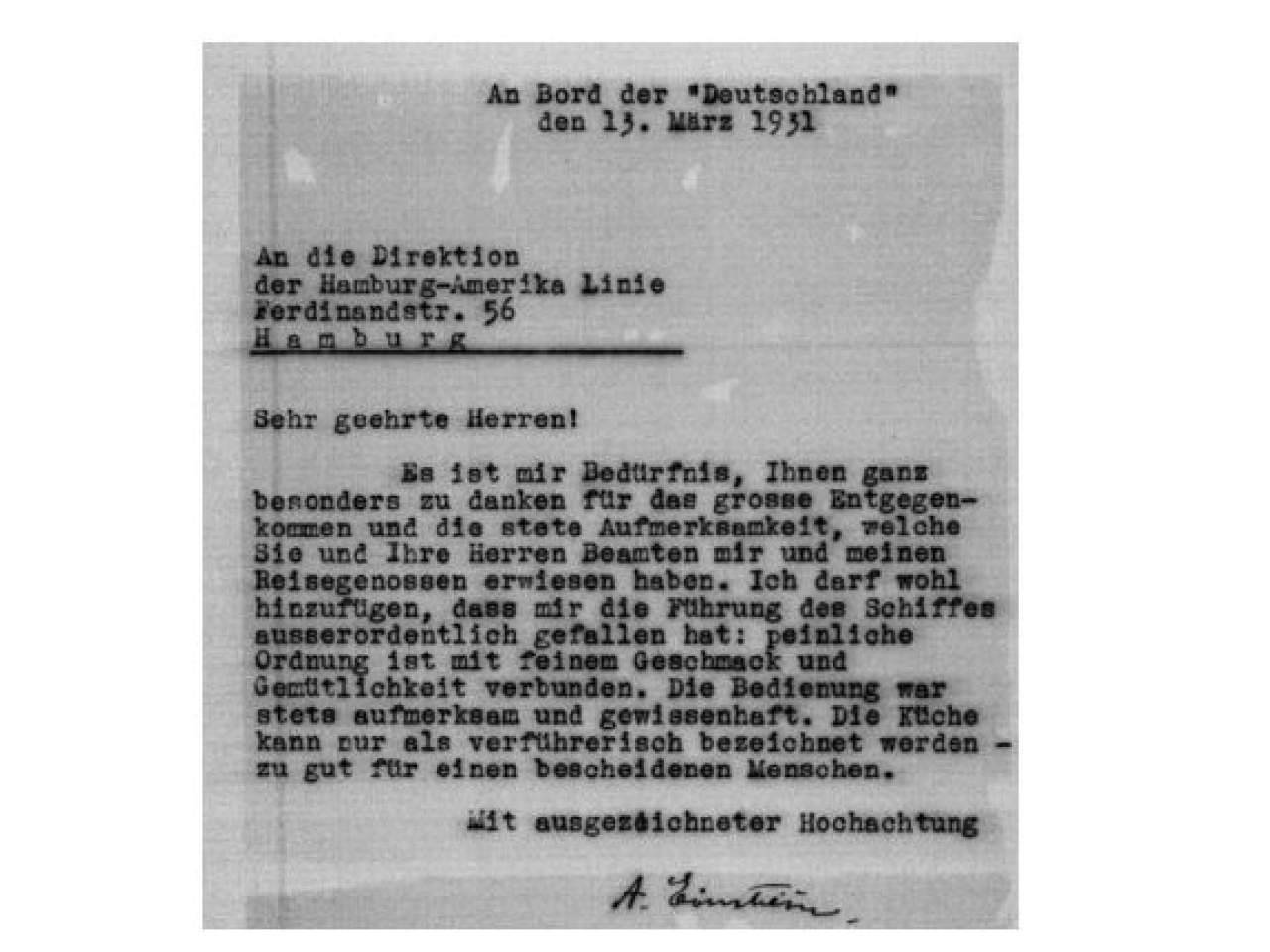 Albert Einstein Brief
