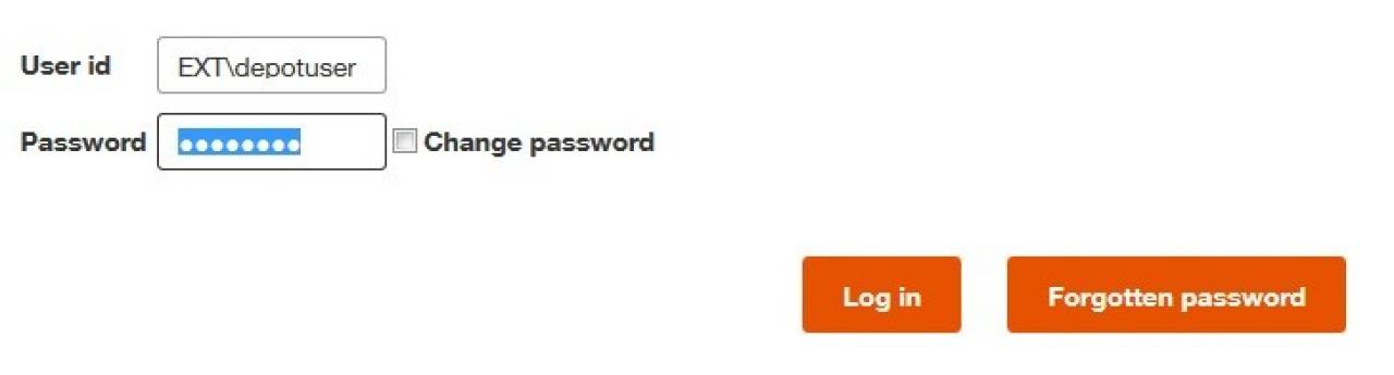 WEBDEPOT log in