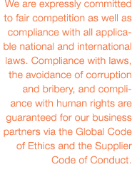 We are expressly committed to fair competition as well as compliance with all applicable national and international l   