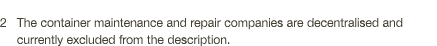 2 The container maintenance and repair companies are decentralised and  currently excluded from the description 