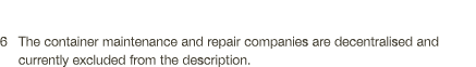 6 The container maintenance and repair companies are decentralised and  currently excluded from the description 