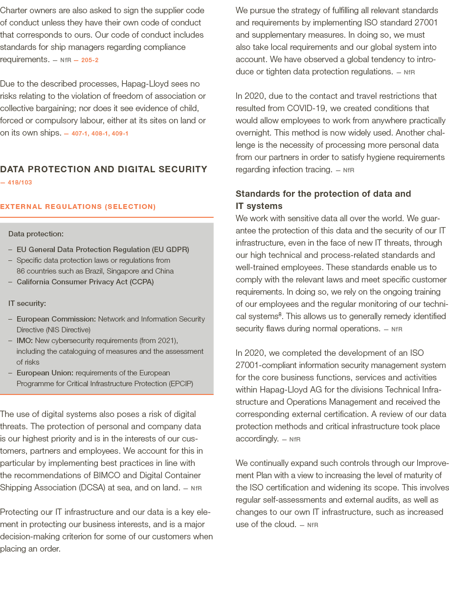Charter owners are also asked to sign the supplier code of conduct unless they have their own code of conduct that co   