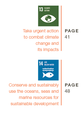  Take urgent action to combat climate change and its impacts,, PAGE 41,,,, Conserve and sustainably use the oceans, s   