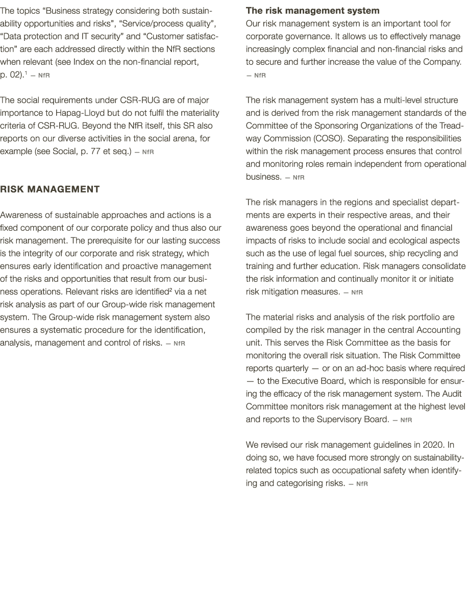 The topics  Business strategy considering both sustainability opportunities and risks ,  Service process quality ,  D   
