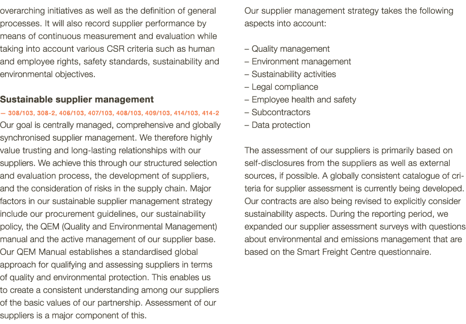 overarching initiatives as well as the definition of general processes  It will also record supplier performance by m   