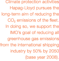 Climate protection activities Hapag-Lloyd pursues the long-term aim of reducing the CO2 emissions of the fleet  In do   