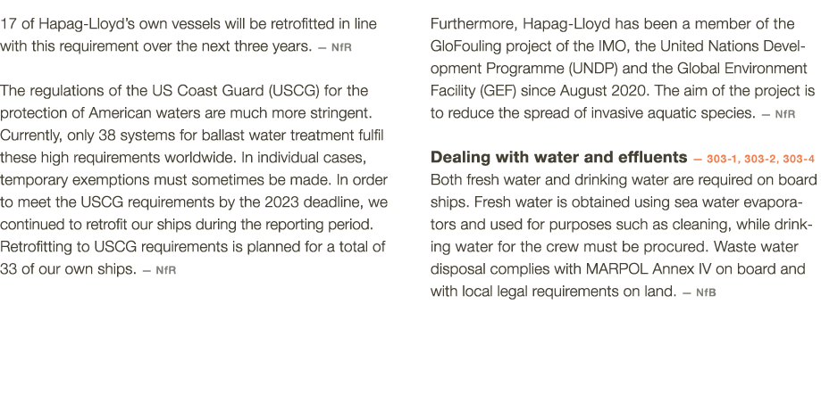 17 of Hapag-Lloyd s own vessels will be retrofitted in line with this requirement over the next three years  — NfR Th   