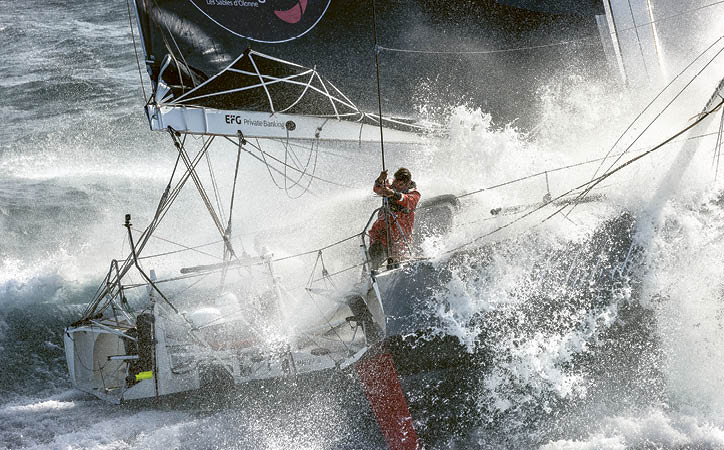 Boris Herrmann, skipper de l IMOCA Seaexplorer - Yacht Club de Monaco à l entrainement avant le départ du Vendée Globe 2020-21, Bretagne sud le 25 septembre 2020, Photo   Jean-Marie LIOT   Malizia