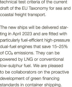 technical test criteria of the current draft of the EU Taxonomy for sea and coastal freight transport  The new ships    