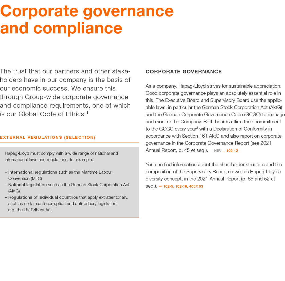 Corporate governance and compliance The trust that our partners and other stakeholders have in our company is the bas   