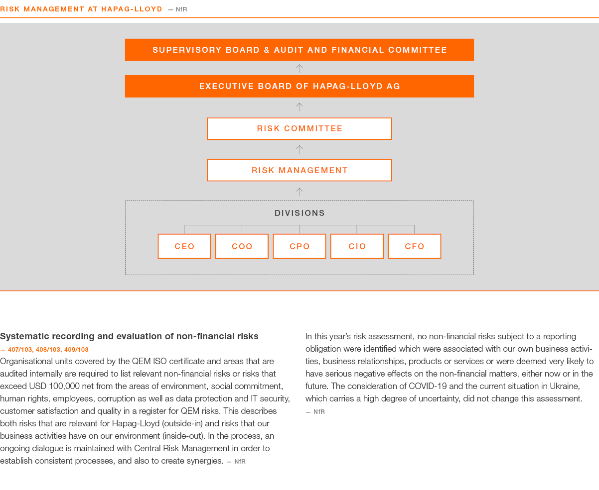    Systematic recording and evaluation of non-financial risks — 407 103, 408 103, 409 103 Organisational units covere   