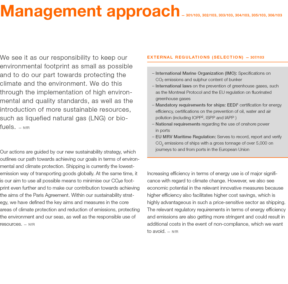 Management approach — 301 103, 302 103, 303 103, 304 103, 305 103, 306 103 We see it as our responsibility to keep ou   