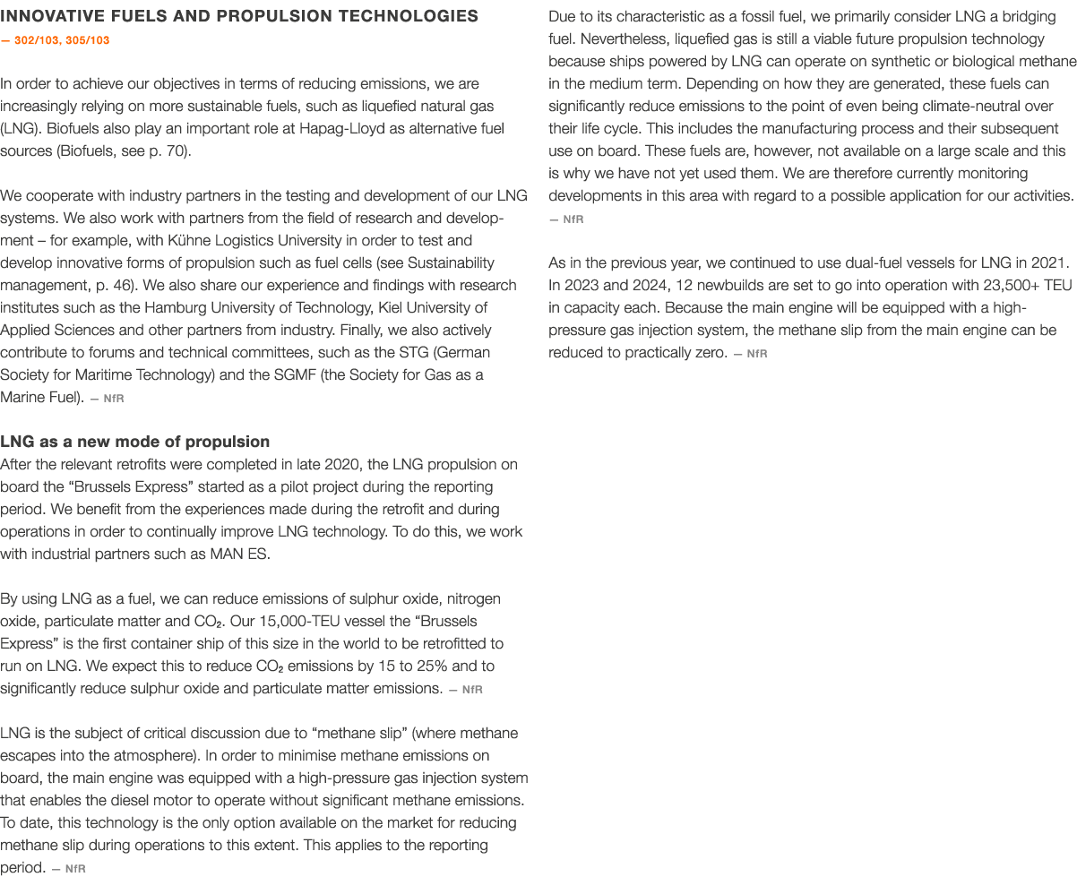INNOVATIVE FUELS AND PROPULSION TECHNOLOGIES — 302 103, 305 103 In order to achieve our objectives in terms of reduci   