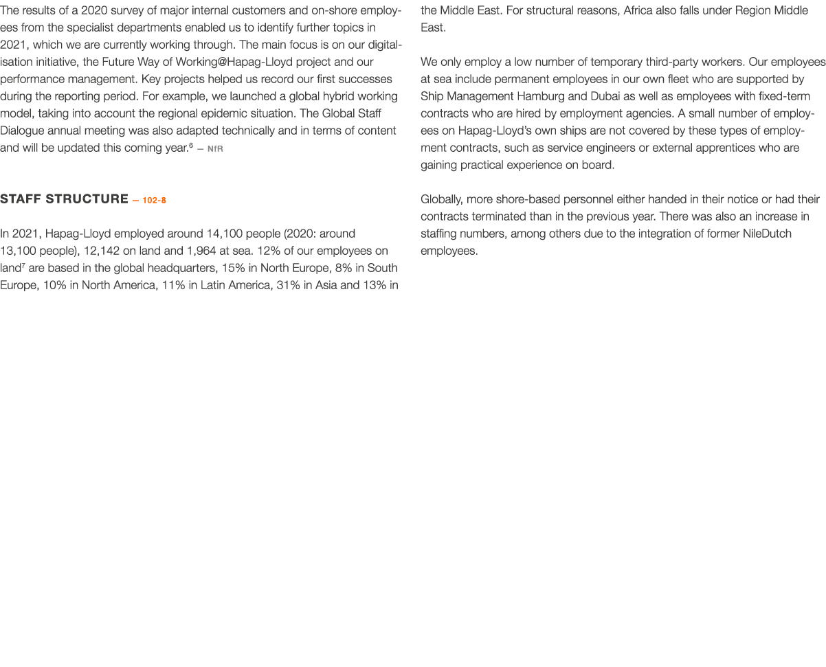 The results of a 2020 survey of major internal customers and on-shore employees from the specialist departments enabl   