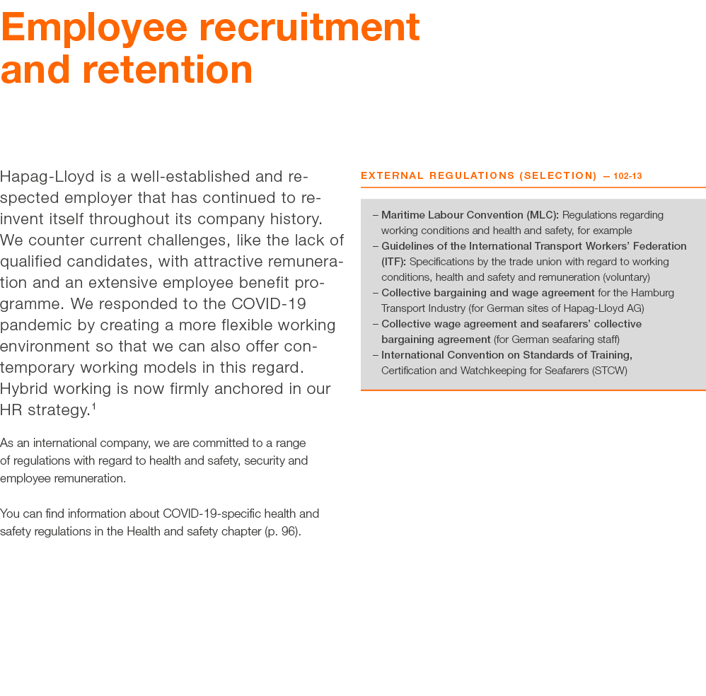 Employee recruitment and retention  Hapag-Lloyd is a well-established and respected employer that has continued to re   