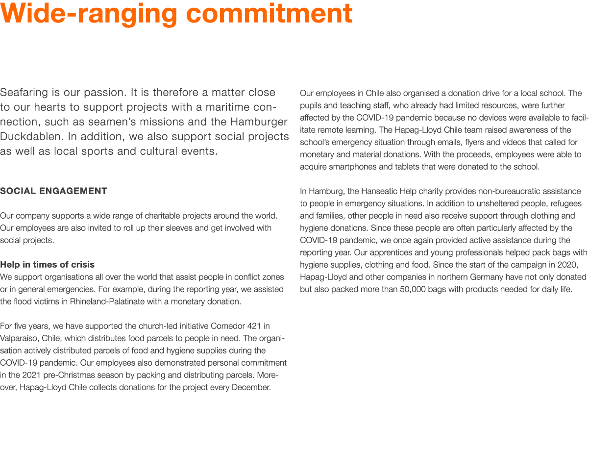 Wide-ranging commitment  Seafaring is our passion  It is therefore a matter close to our hearts to support projects w   
