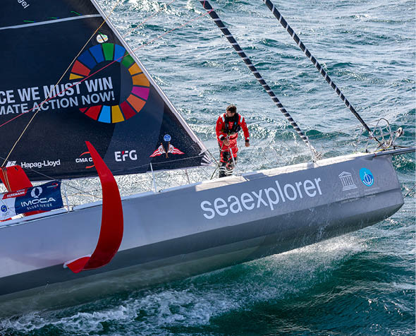 Boris Herrmann, skipper de l IMOCA Seaexplorer - Yacht Club de Monaco à l entrainement avant le départ du Vendée Globe 2020-21, Bretagne sud le 25 septembre 2020, Photo   Jean-Marie LIOT   Malizia