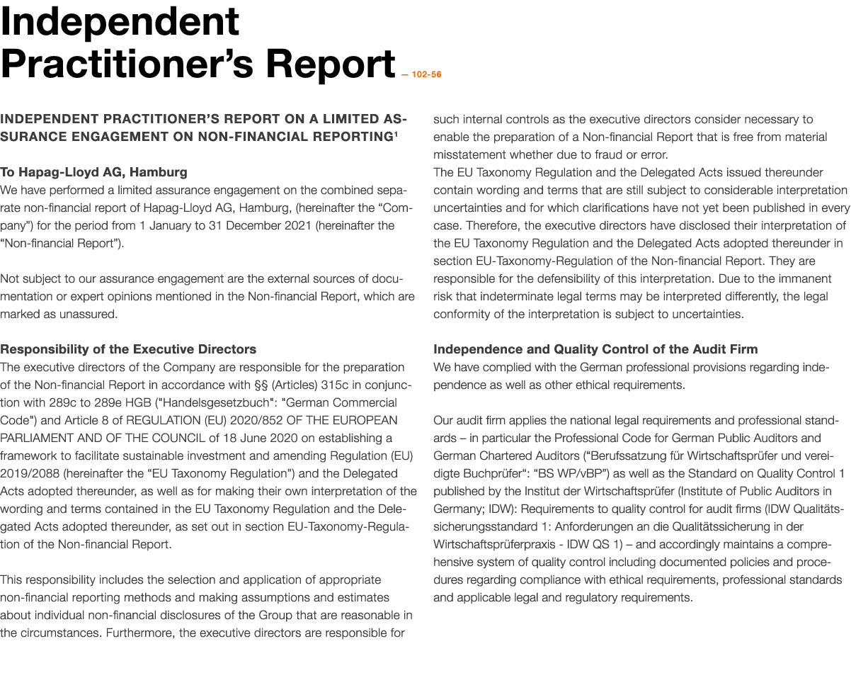 Independent Practitioner s Report — 102-56 Independent Practitioner s Report on a Limited Assurance Engagement on Non   