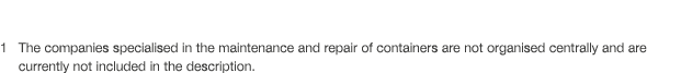 1  The companies specialised in the maintenance and repair of containers are not  organised centrally and are current   