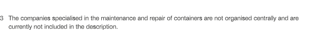 3  The companies specialised in the maintenance and repair of containers are not organised centrally and are currentl   