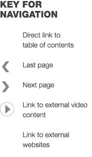 key for NAVIGATION    Direct link to table of contents   Last page   Next page   Link to external video content   Lin   