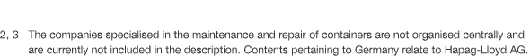 2, 3   The companies specialised in the maintenance and repair of containers are not organised centrally and are curr   
