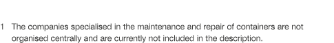 1  The companies specialised in the maintenance and repair of containers are not  organised centrally and are current   
