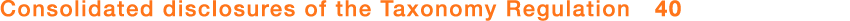 Consolidated disclosures of the Taxonomy Regulation 40