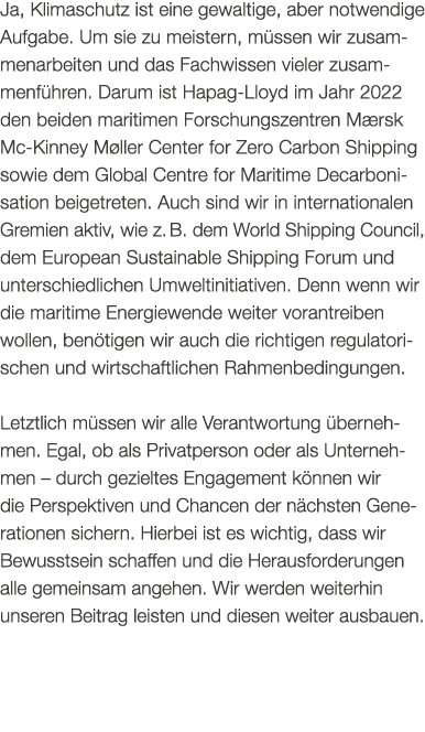 Ja, Klimaschutz ist eine gewaltige, aber notwendige Aufgabe. Um sie zu meistern, m ssen wir zusammenarbeiten und das ...