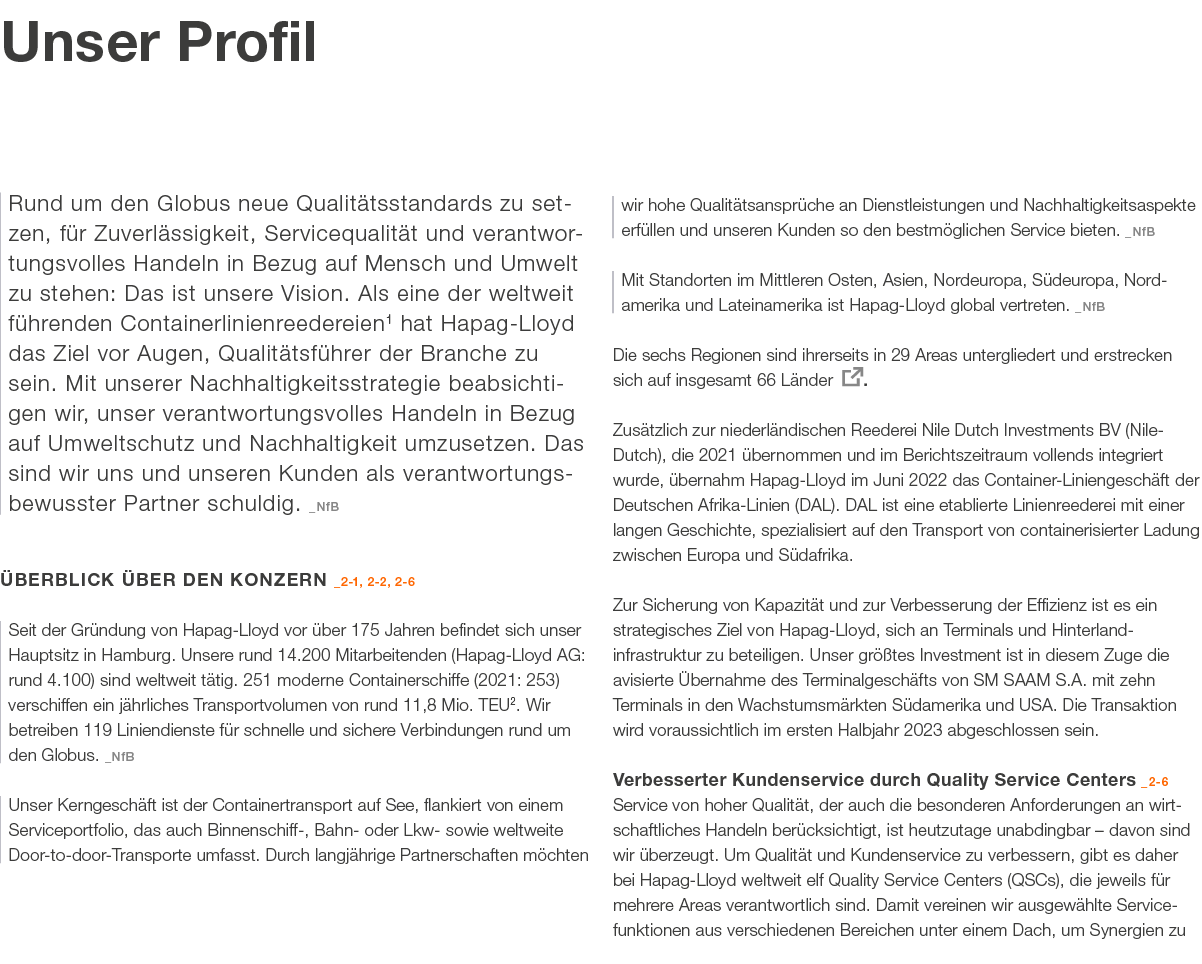 Unser Profil Rund um den Globus neue Qualit tsstandards zu setzen, f r Zuverl ssigkeit, Servicequalit t und verantwor...