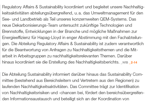 Regulatory Affairs & Sustainability koordiniert und begleitet unsere Nachhaltigkeitsaktivit ten abteilungs bergreifen...