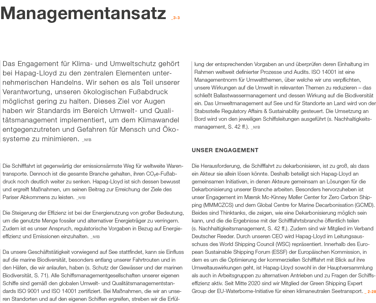 Managementansatz _3 3 Das Engagement f r Klima und Umweltschutz geh rt bei Hapag Lloyd zu den zentralen Elementen unt...