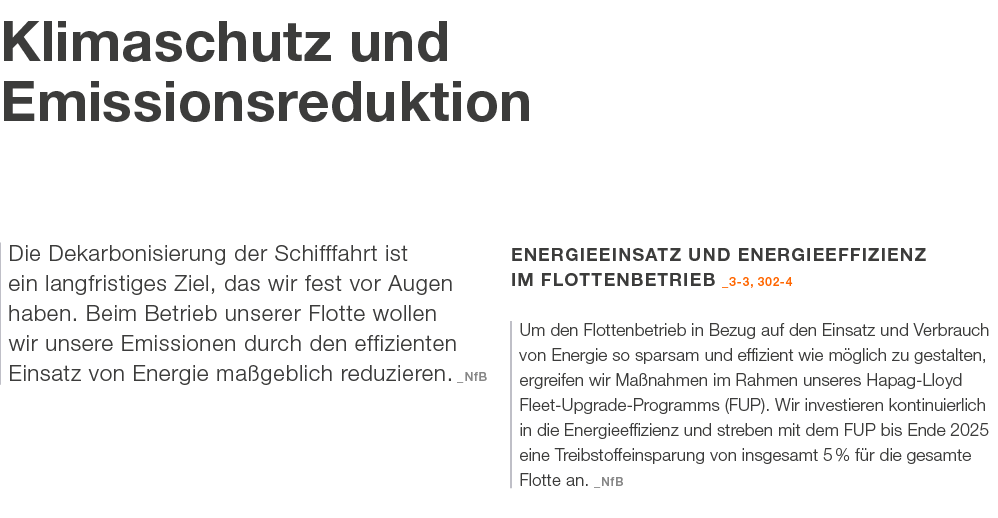 Klimaschutz und Emissionsreduktion Die Dekarbonisierung der Schifffahrt ist ein langfristiges Ziel, das wir fest vor ...