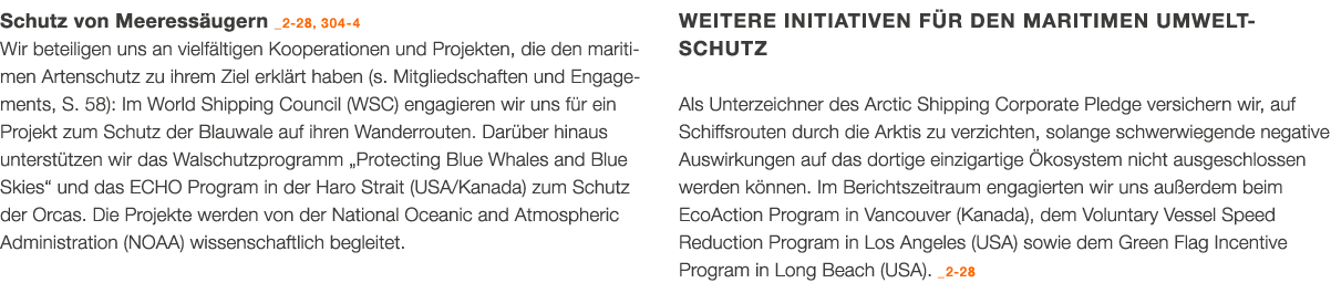 Schutz von Meeress ugern _2 28, 304 4 Wir beteiligen uns an vielf ltigen Kooperationen und Projekten, die den maritim...