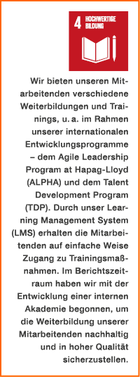 ￼ Wir bieten unseren Mitarbeitenden verschiedene Weiterbildungen und Trainings, u. a. im Rahmen unserer international...