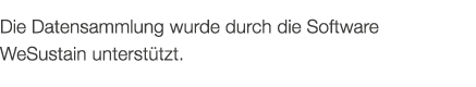Die Datensammlung wurde durch die Software WeSustain unterst tzt.