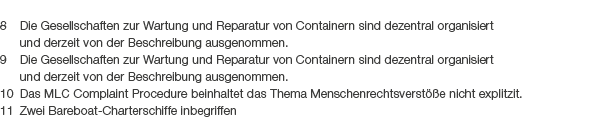 8 Die Gesellschaften zur Wartung und Reparatur von Containern sind dezentral organisiert und derzeit von der Beschrei...