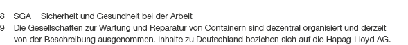 8 SGA = Sicherheit und Gesundheit bei der Arbeit 9 Die Gesellschaften zur Wartung und Reparatur von Containern sind d...