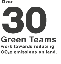  Over 30 Green Teams work towards reducing CO2e emissions on land.